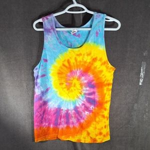 Unknown Brand Spiral Rainbow Tie Dye Tank Top VG S